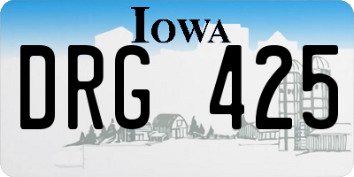 IA license plate DRG425