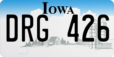 IA license plate DRG426