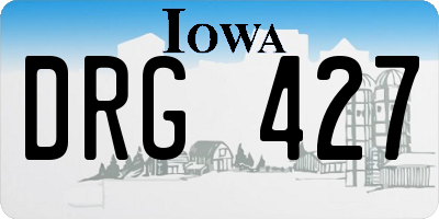 IA license plate DRG427