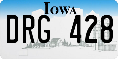 IA license plate DRG428