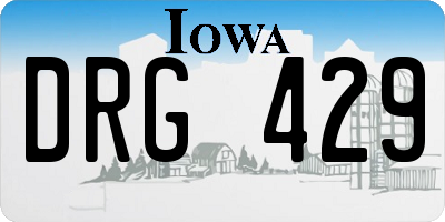 IA license plate DRG429