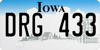 IA license plate DRG433