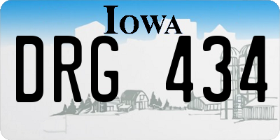 IA license plate DRG434