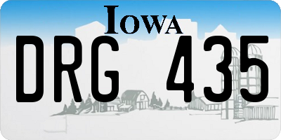 IA license plate DRG435