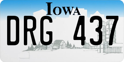 IA license plate DRG437