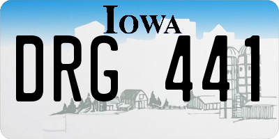 IA license plate DRG441