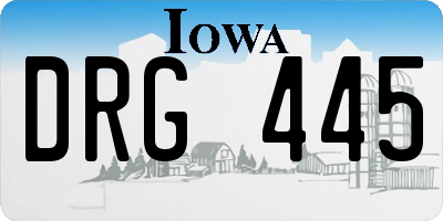 IA license plate DRG445