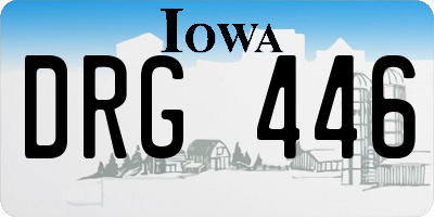 IA license plate DRG446