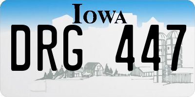 IA license plate DRG447