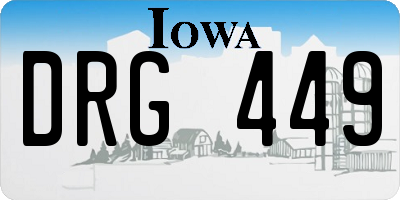 IA license plate DRG449