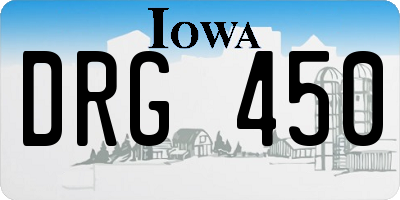 IA license plate DRG450