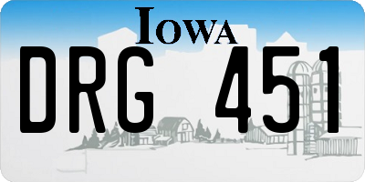 IA license plate DRG451