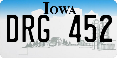 IA license plate DRG452