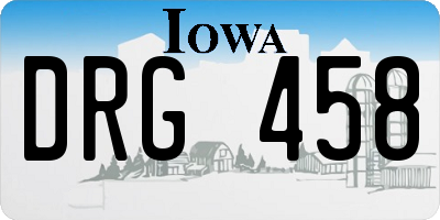 IA license plate DRG458