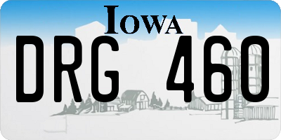 IA license plate DRG460