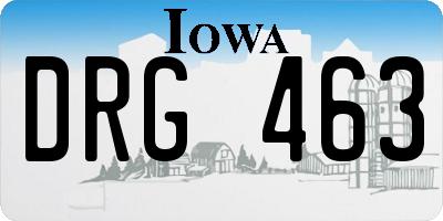 IA license plate DRG463