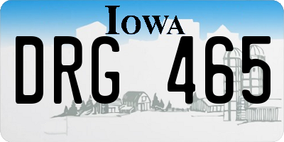 IA license plate DRG465