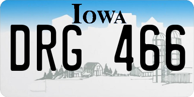 IA license plate DRG466