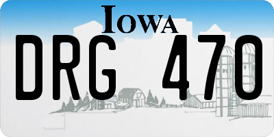 IA license plate DRG470