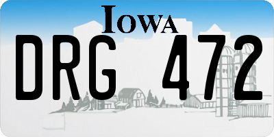 IA license plate DRG472
