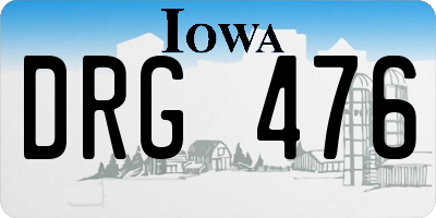 IA license plate DRG476