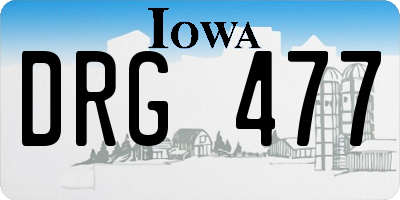 IA license plate DRG477