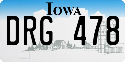 IA license plate DRG478