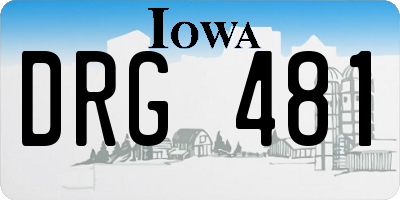 IA license plate DRG481