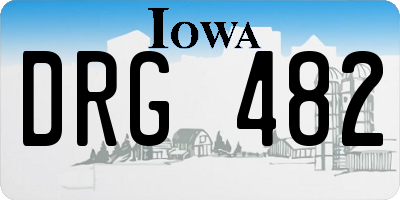 IA license plate DRG482