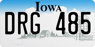IA license plate DRG485