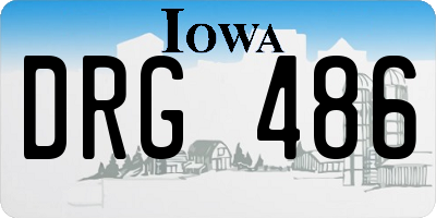 IA license plate DRG486