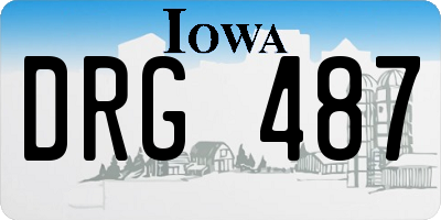 IA license plate DRG487