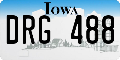 IA license plate DRG488