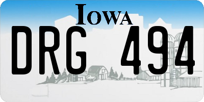 IA license plate DRG494