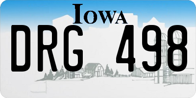 IA license plate DRG498
