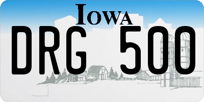 IA license plate DRG500