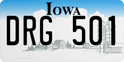 IA license plate DRG501