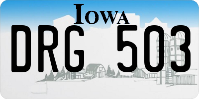 IA license plate DRG503