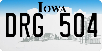 IA license plate DRG504