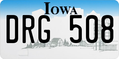 IA license plate DRG508