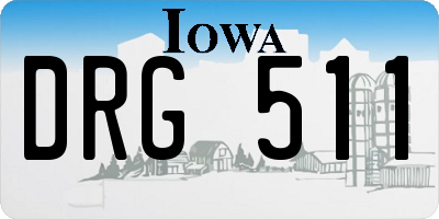 IA license plate DRG511