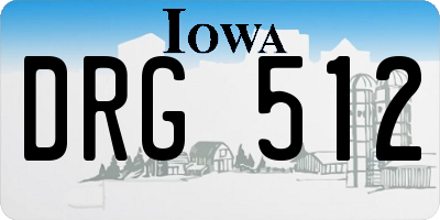 IA license plate DRG512