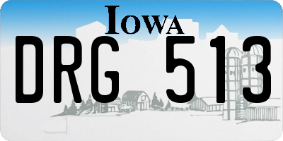IA license plate DRG513