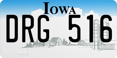 IA license plate DRG516