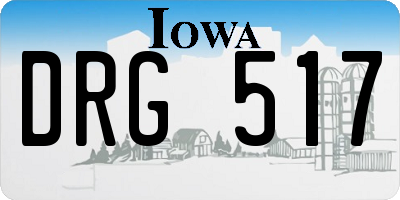 IA license plate DRG517