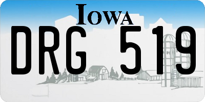 IA license plate DRG519