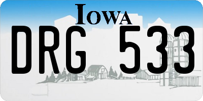 IA license plate DRG533