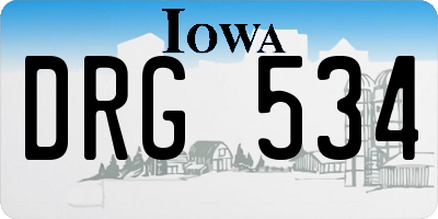 IA license plate DRG534