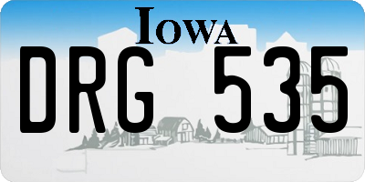 IA license plate DRG535