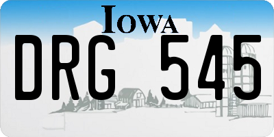 IA license plate DRG545